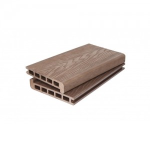 Ступень из ДПК ExtraWood Forest 3D Bark полнотелая Italian nut  глубокое тиснение 4000*320*24